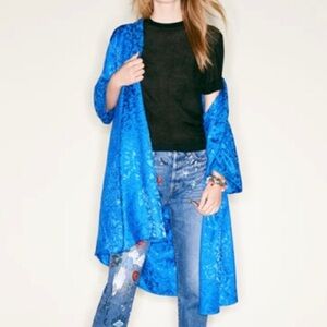 alice and olivia jacquard blue kimono size M/L